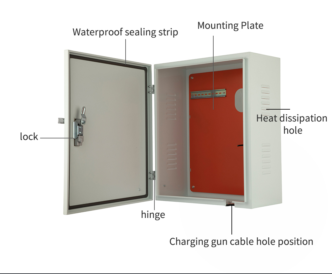 Armoire de recharge extérieure pour véhicules électriques, résistante aux intempéries