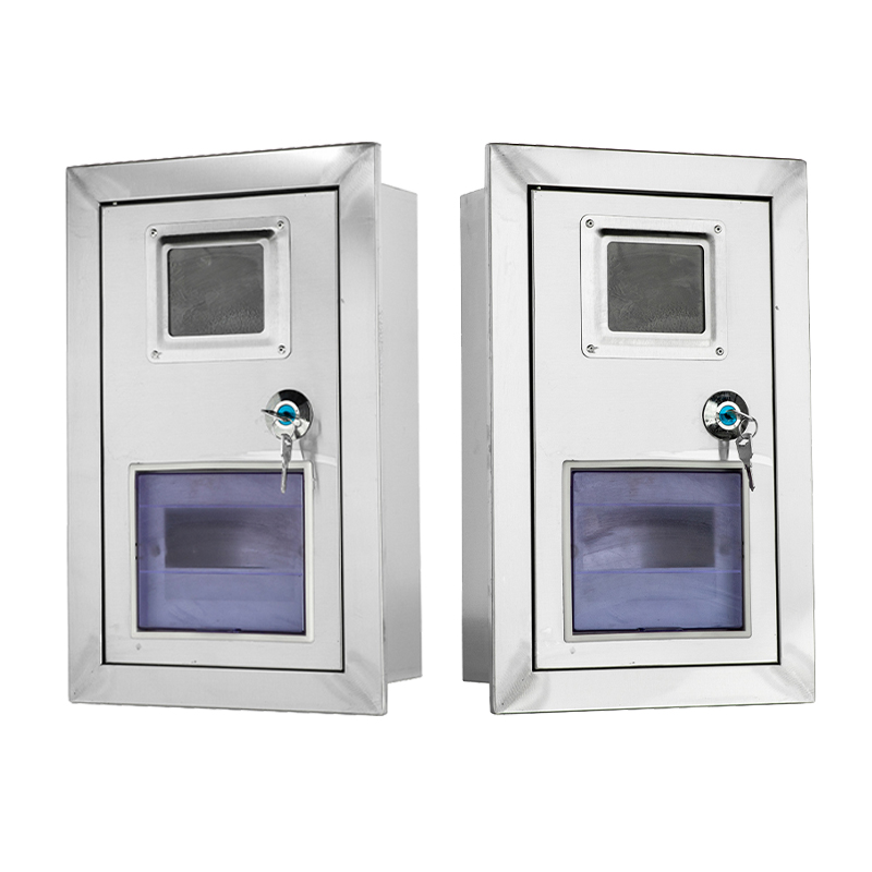Boîtier de compteur mural en acier inoxydable avec fenêtre